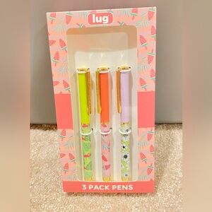 Lug 3 Pack Colorful Pens Set. “Popsicle Pink”. New in Box